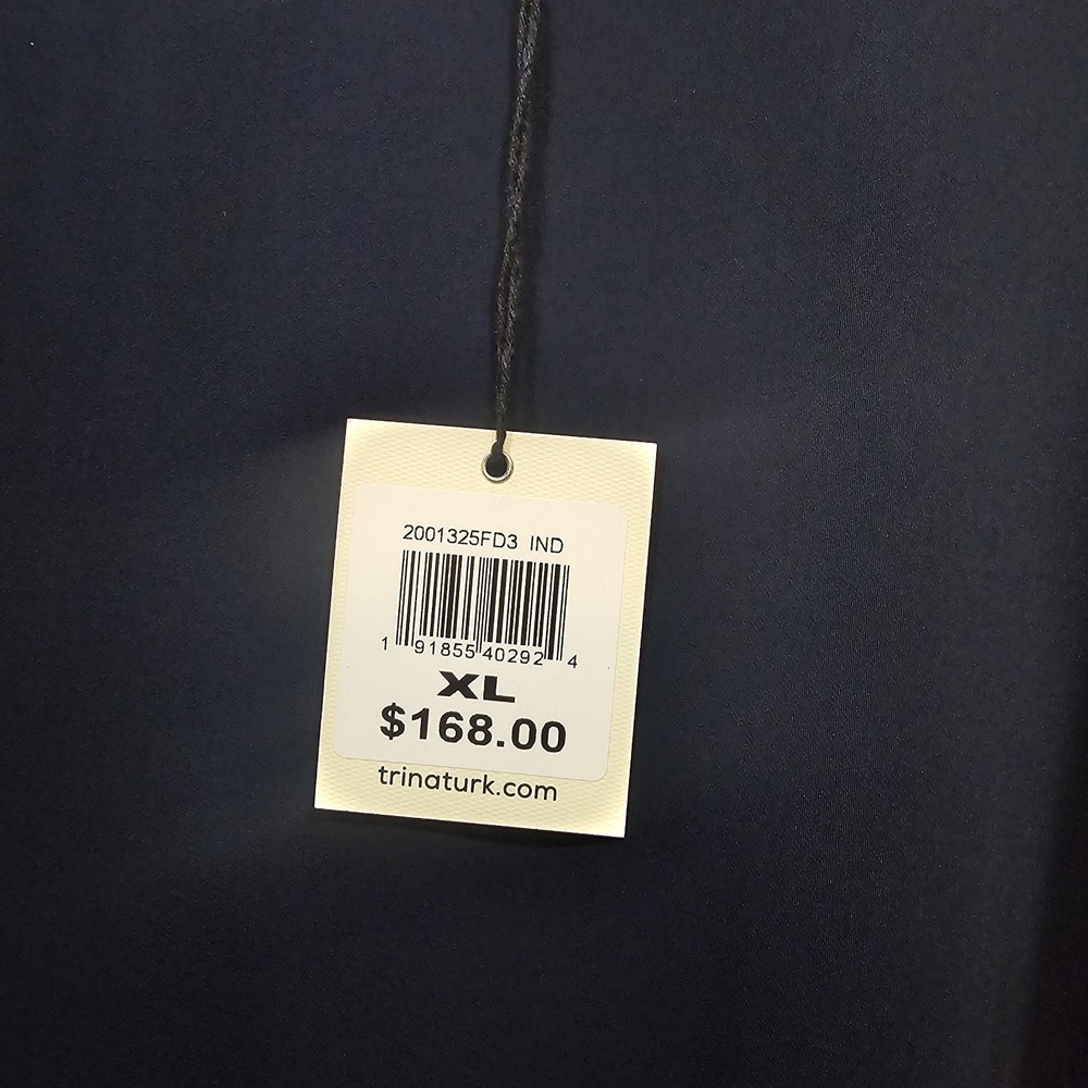 Trina Turk Tamiko Cape Dress Women's Size XL Navy Blue - Picture 4 of 6